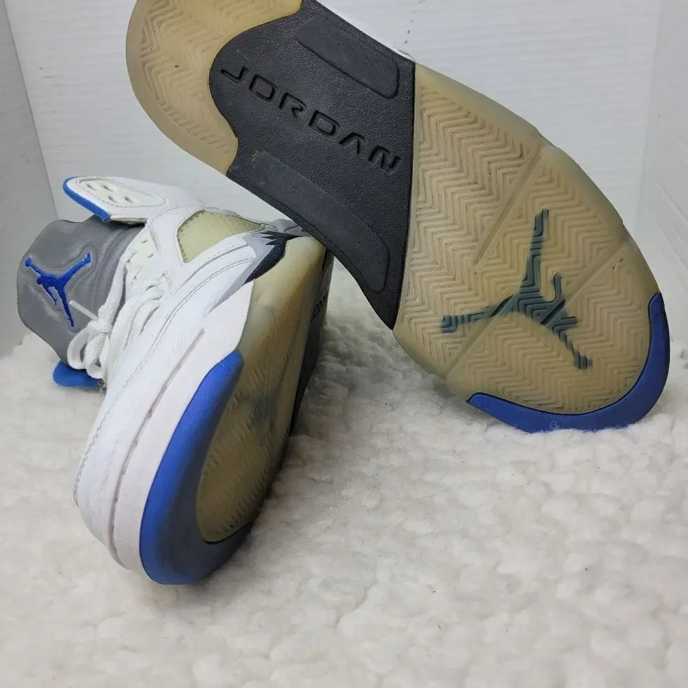 Nike Air Jordan Retro 5 Men's Size 12.5 White Hyper Royal Stealth DD0587 140
